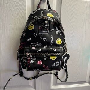 Guess Black Graphic Mini Backpack